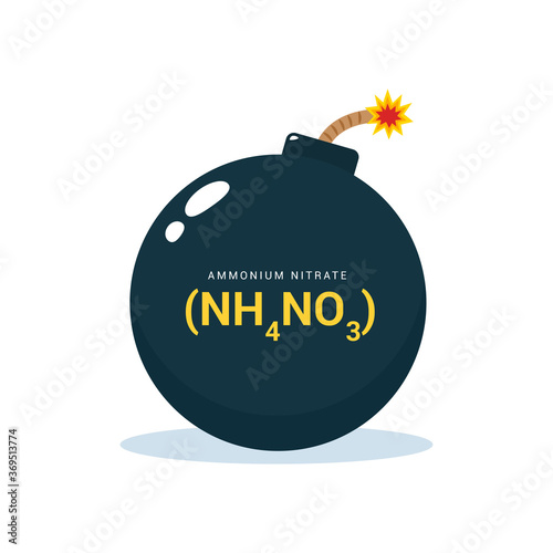 A bomb with chemistry formula text. Isolated Vector Illustration