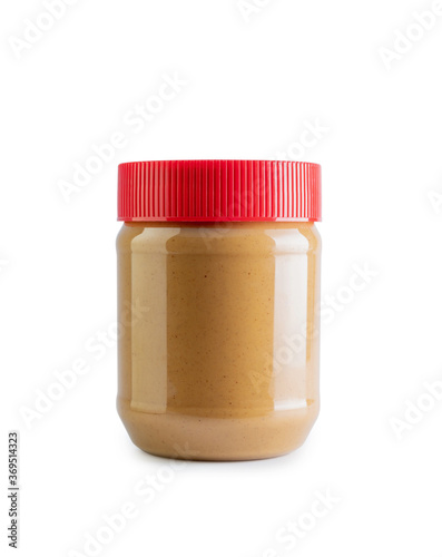 peanut butter jar mockup isolated on white background with clipping path