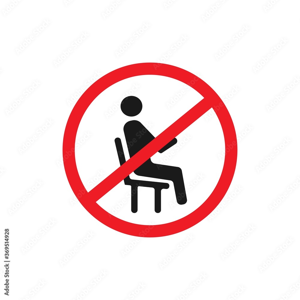 Don't sit,do not sit icon logo design vector template vector de Stock |  Adobe Stock