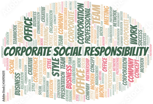 Corporate Social Responsibility vector word cloud, made with text only.