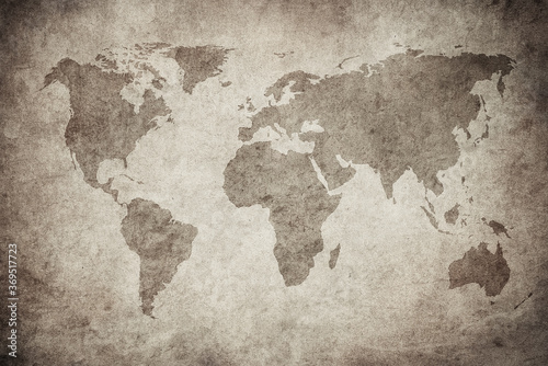 Fototapeta Naklejka Na Ścianę i Meble -  grunge map of the world