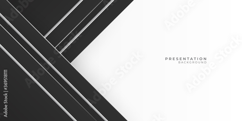 Black white arrow abstract presentation background with business and corporate concept