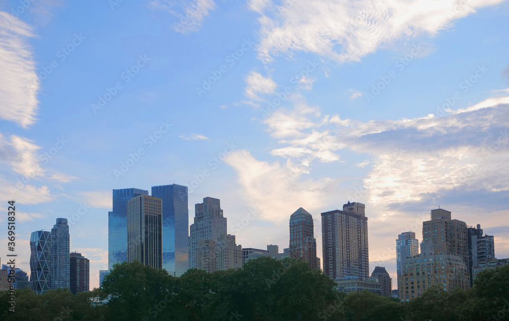 skyline of manhattan with central park skyline of manhattan with central park