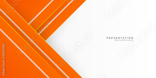 Template of white vector slides for presentations and reports with orange rectangles and squares.