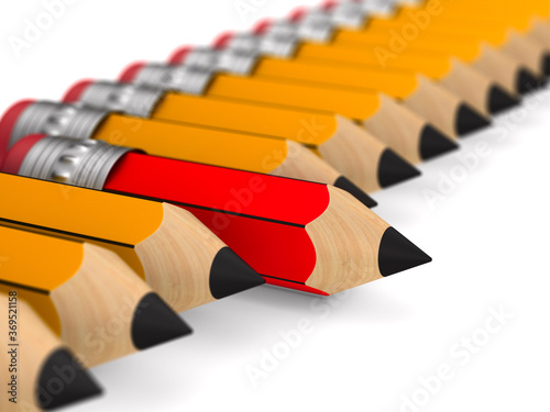 unique red wooden pencil wi...