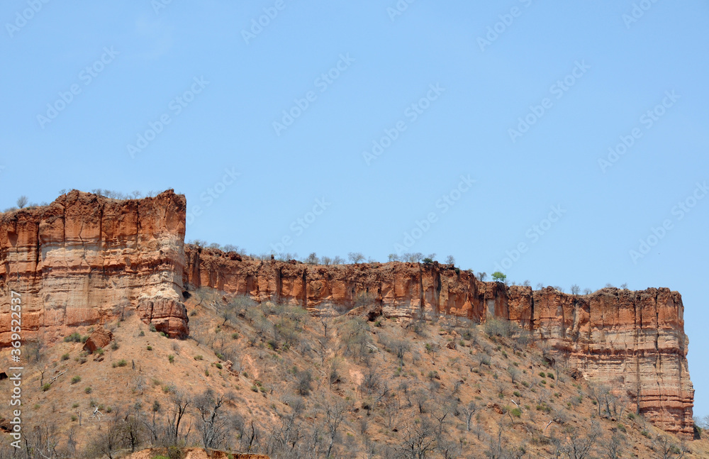 The dramatic Chilojo Cliff range in Gonarezhou National Park, Zimbabwe