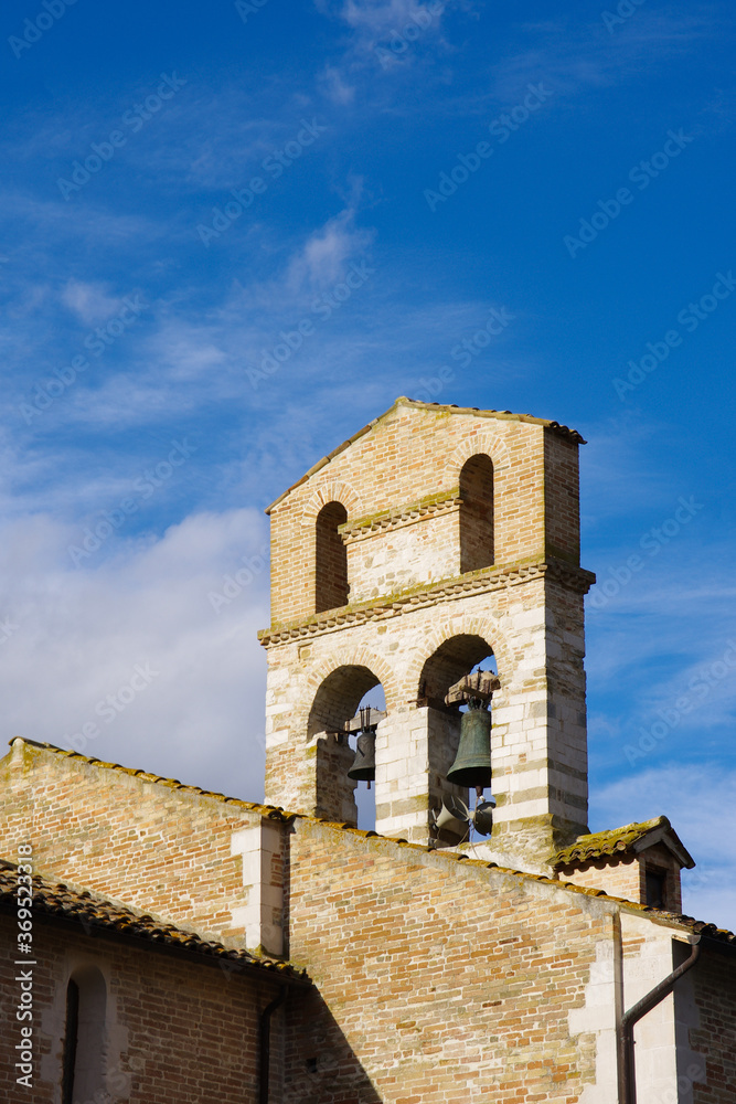 The bell tower of the church of Santa Maria di Ronzano - Castel Castagna, in the province of Teramo - Abruzzo
