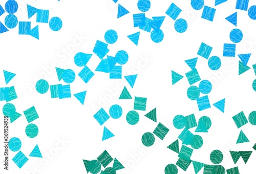 Light Blue  Green vector texture in poly style with circles  cubes.