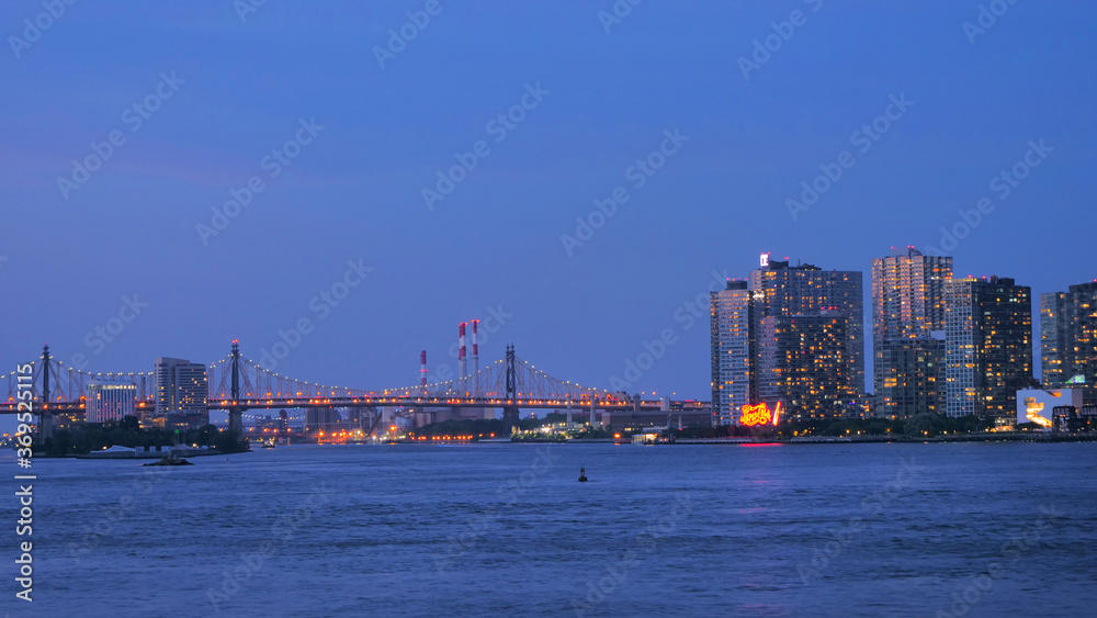 landscape queens NY with east river 