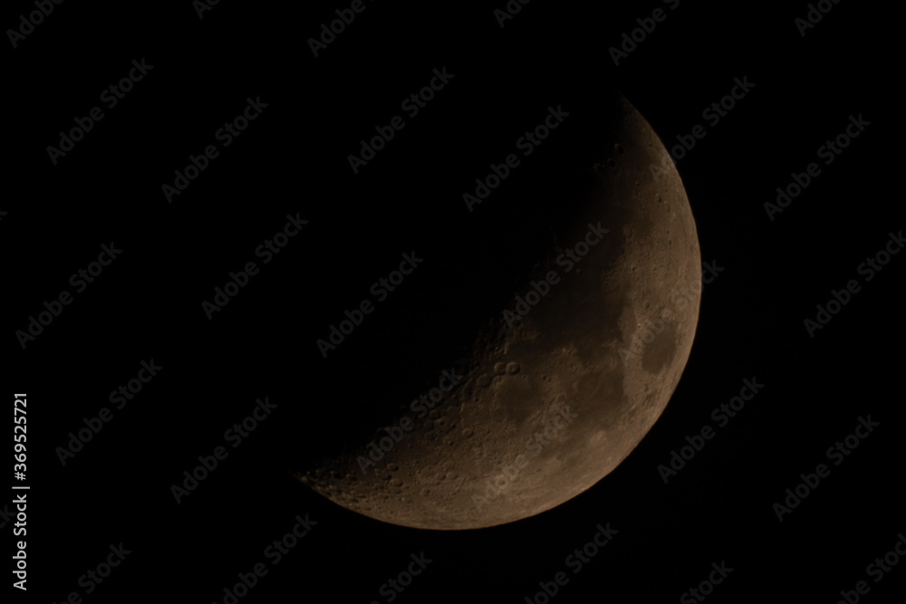 Naklejka premium Half moon on night