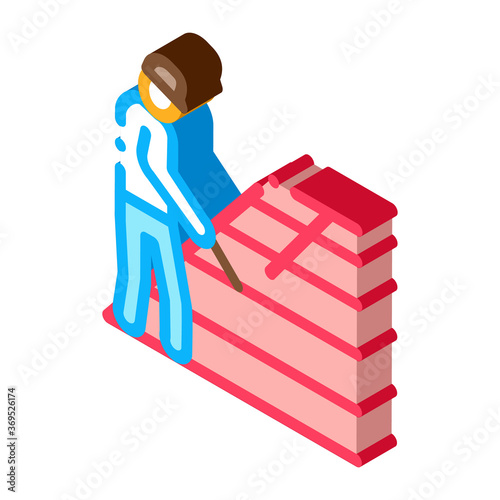 roofer repair roof icon vector. isometric roofer repair roof sign. color isolated symbol illustration