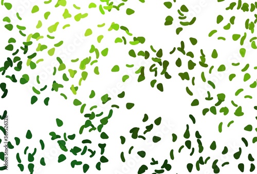 Light Green vector pattern with chaotic shapes.