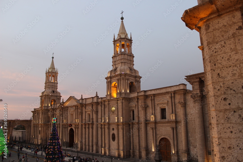 Catedral de Arequipa, en la plaza de armas, Perú