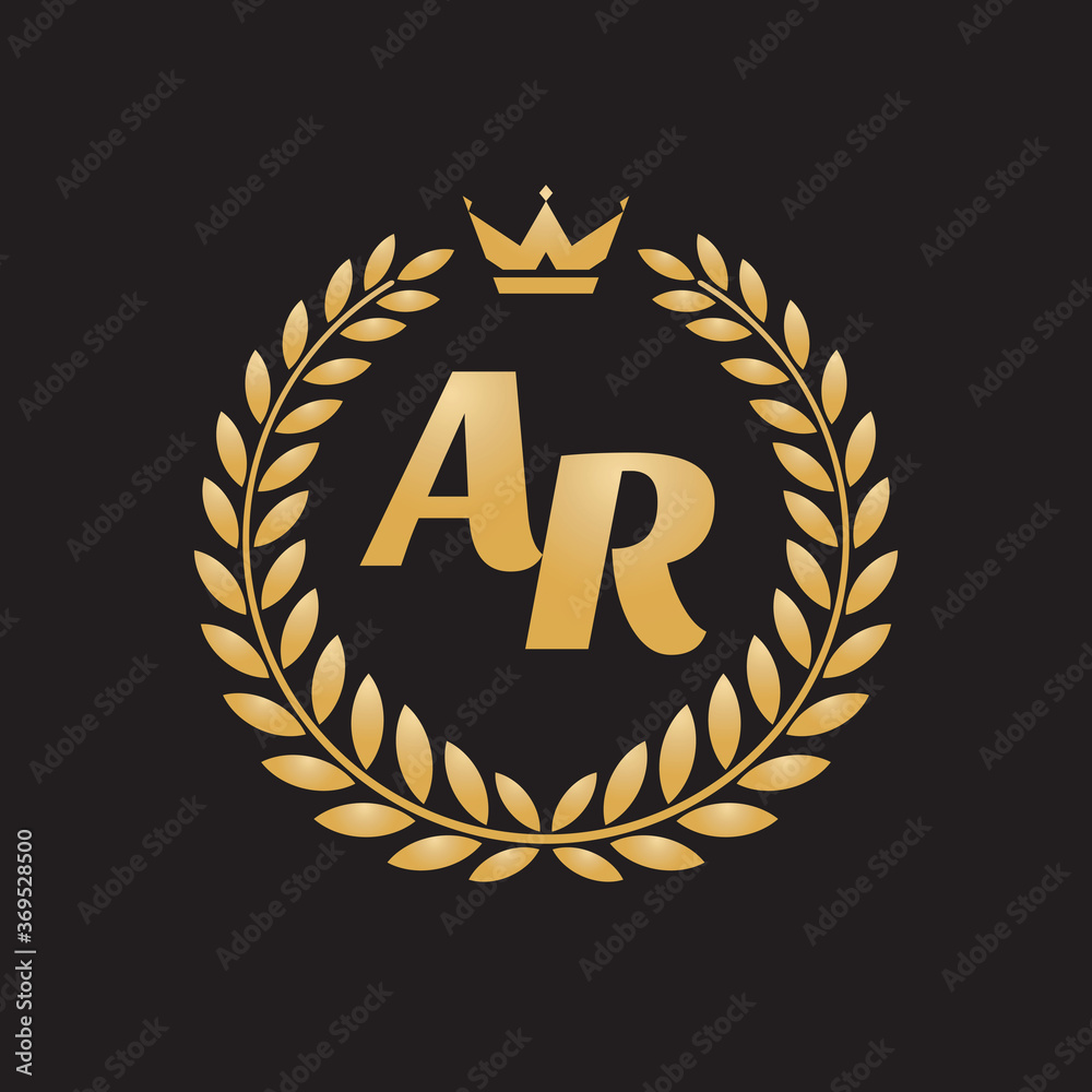 Monogram A & R initial letters - concept logo template design. Crest ...