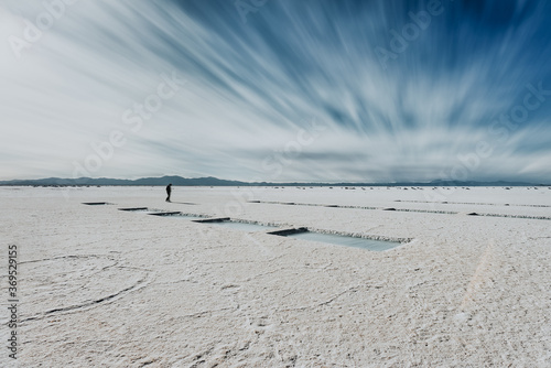 Salinas Grandes in a salt desert in the Jujuy Province, Argentina, Andes