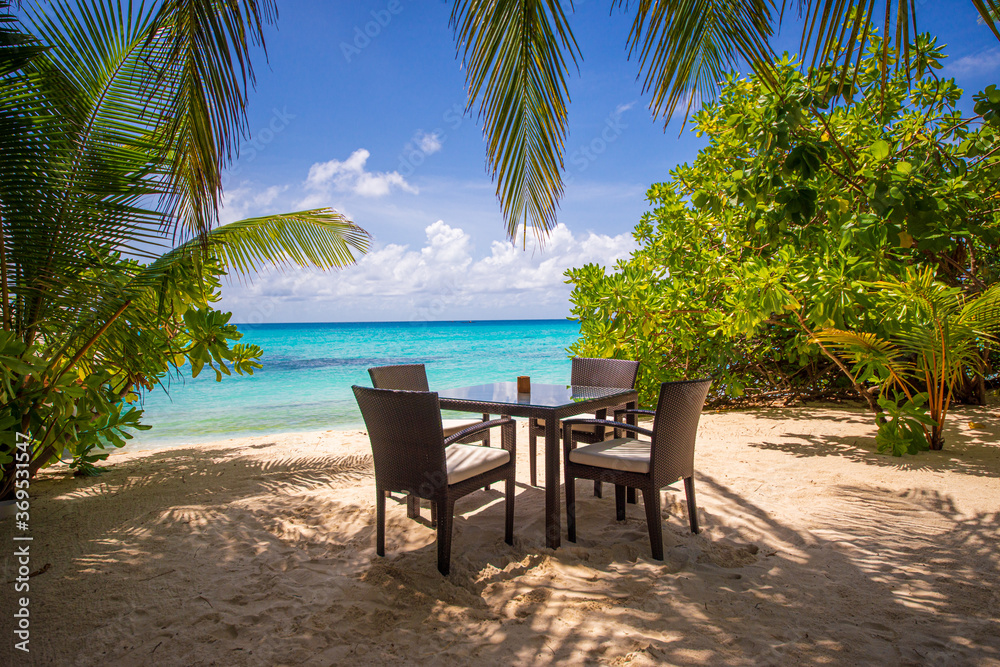 Tropical Beach Bar at the Maldives