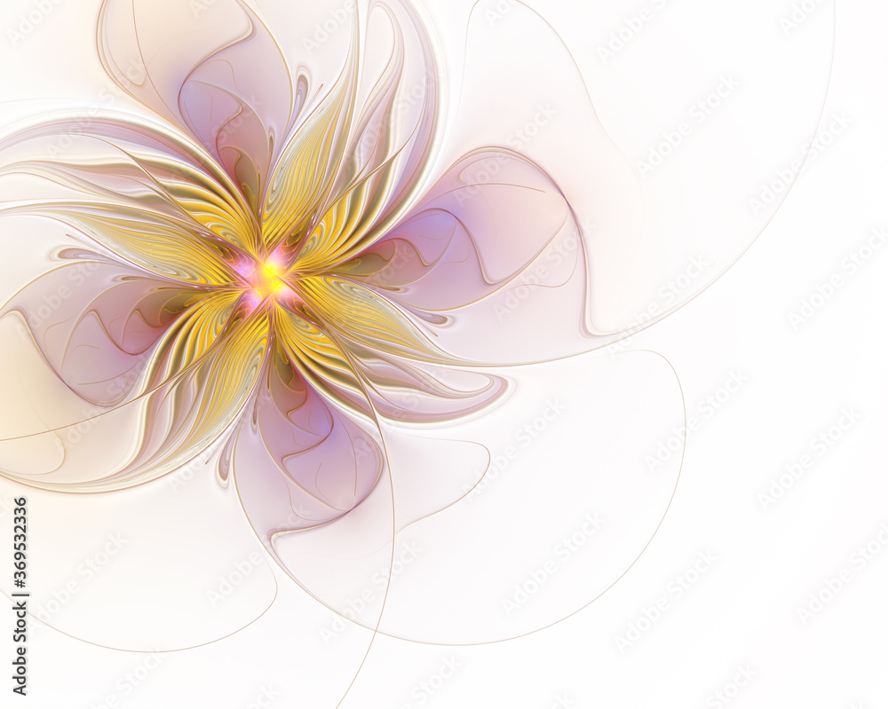Abstract fractal flower on white background Abstract fractal flower on white background