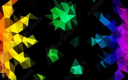 Light Multicolor, Rainbow vector shining triangular pattern. Shining colored illustration in a Brand new style. Triangular pattern for your business design.