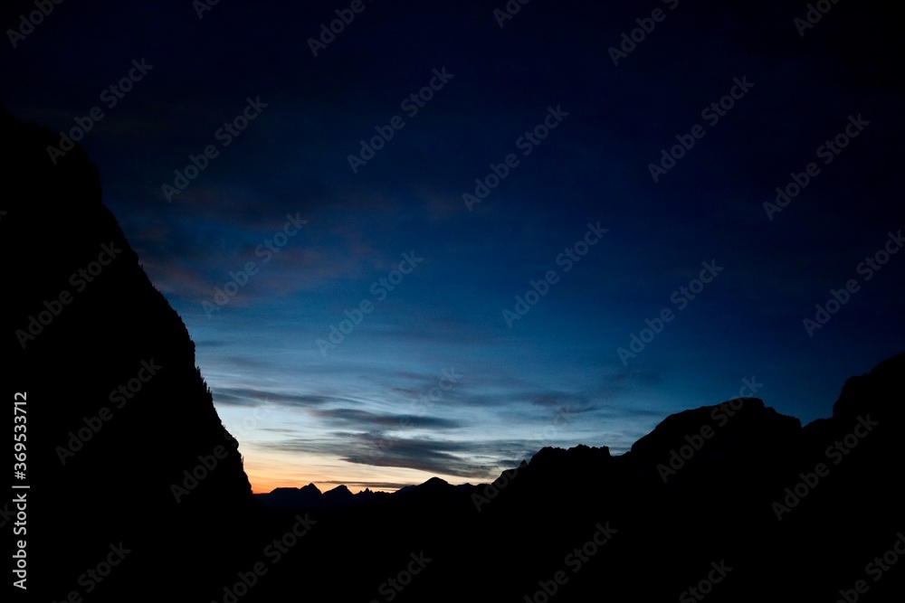 sunset in the mountains