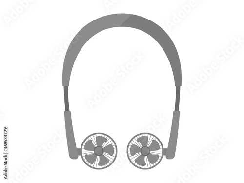 首掛け扇風機のイラスト