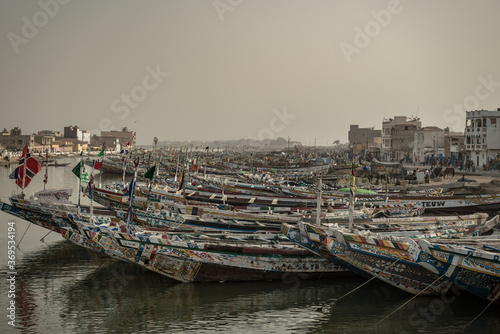 fishing boats in the port, Saint Louis, Senegal
