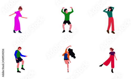 Dancing people vector illustrations