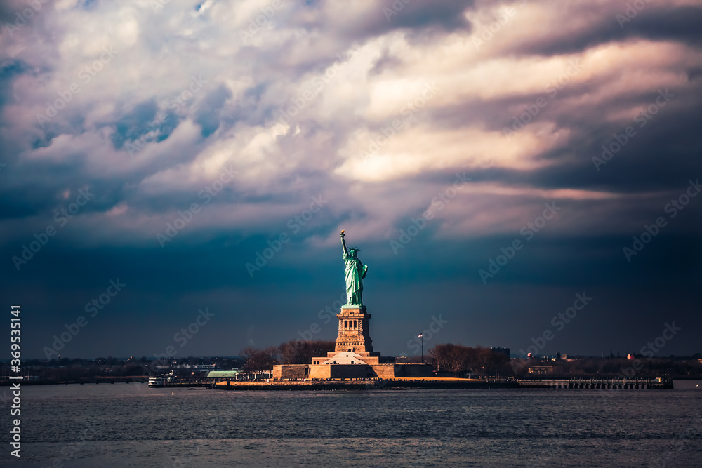The Statue of Liberty  in New York City.