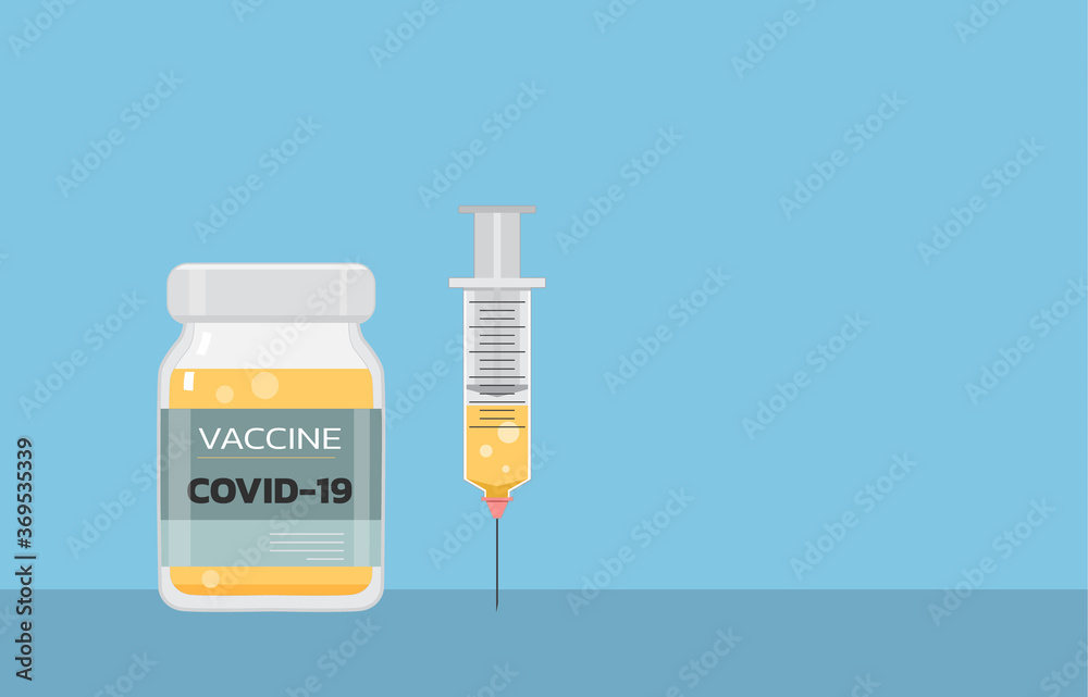 vaccine covid-19  concept of vaccination, vector illustration icon