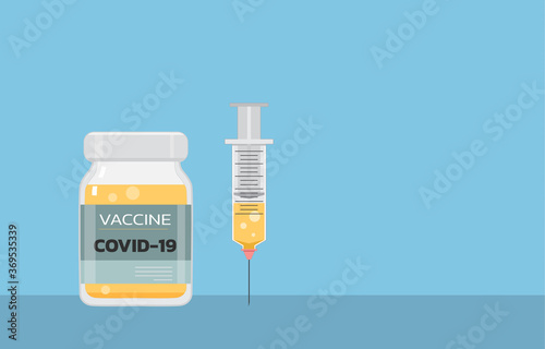 vaccine covid-19  concept of vaccination, vector illustration icon
