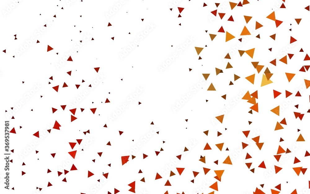 Light Orange vector background with triangles. Decorative design in abstract style with triangles. Pattern for commercials.