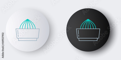 Line Citrus fruit juicer icon isolated on grey background. Colorful outline concept. Vector.