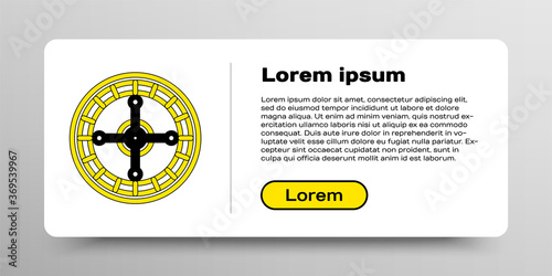 Line Casino roulette wheel icon isolated on white background. Colorful outline concept. Vector.