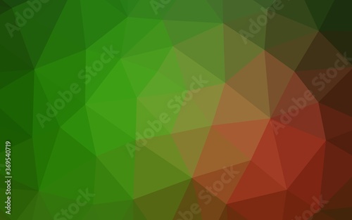 Dark Green, Red vector abstract polygonal layout. A vague abstract illustration with gradient. The completely new template can be used for your brand book.