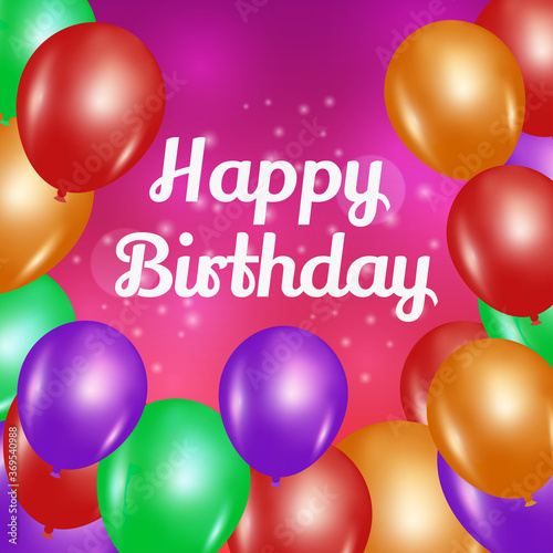 Happy birthday card banner design  Vector