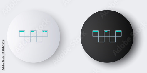 Line Taxi car roof icon isolated on grey background. Colorful outline concept. Vector.