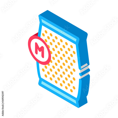 mushroom spawn bag icon vector. isometric mushroom spawn bag sign. color isolated symbol illustration