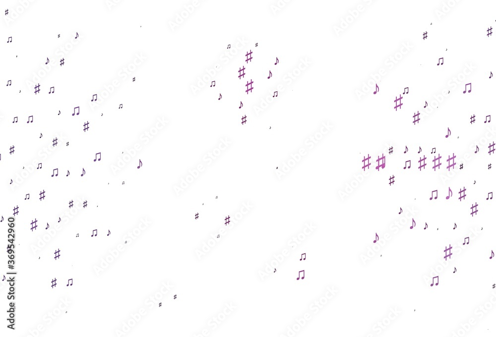 Light Pink vector pattern with music elements.