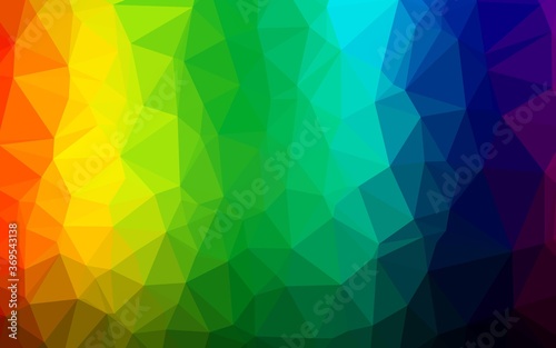 Dark Multicolor, Rainbow vector abstract mosaic background. Shining illustration, which consist of triangles. Textured pattern for background.