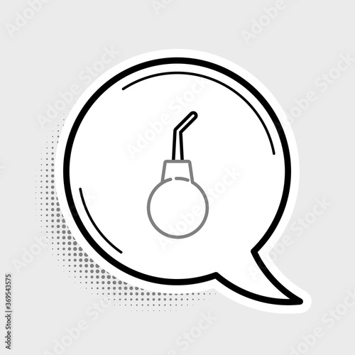 Line Enema pear icon isolated on grey background. Medical rubber pump. Colorful outline concept. Vector.