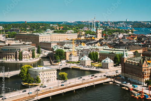 Stockholm, Sweden. Great Church In Cityscape Skyline. Elevated View Of City Center © Grigory Bruev