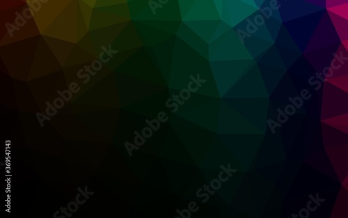 Dark Multicolor, Rainbow vector blurry triangle texture. Colorful illustration in abstract style with gradient. Template for your brand book.