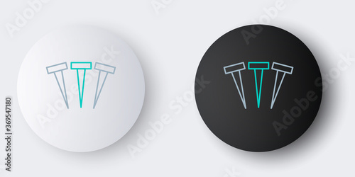 Line Metallic nails icon isolated on grey background. Colorful outline concept. Vector.