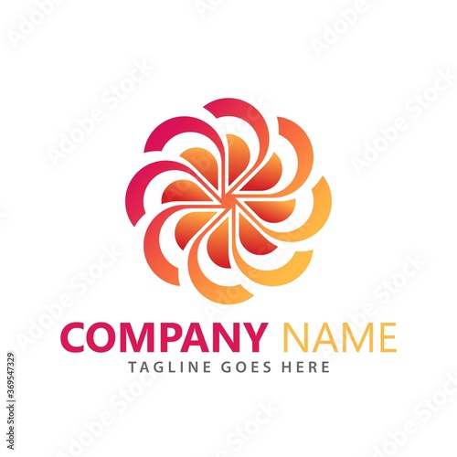 Abstract Flower Company Logos Design Vector Illustration Template