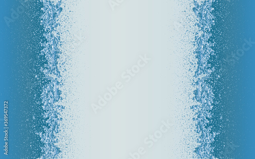 Abstract creative geometric blue and white background with particle decay effect. Disintegration, Dispersed background.Vector graphic.