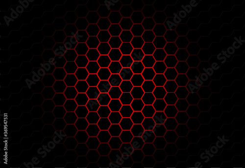 abstraction hexagon and red color