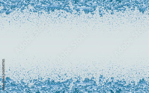 Abstract stylish geometric blue and white background with horizontal stripes with particle decay effect.Disintegration, Dispersed background.Vector graphic.