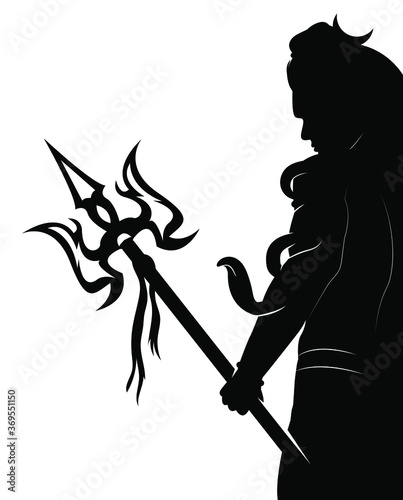 Lord shiva vector silhouette graphics black artwork creative and unique design.