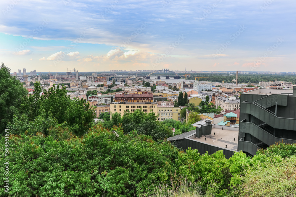 View from the Castle Hill to the panorama of Kyiv
