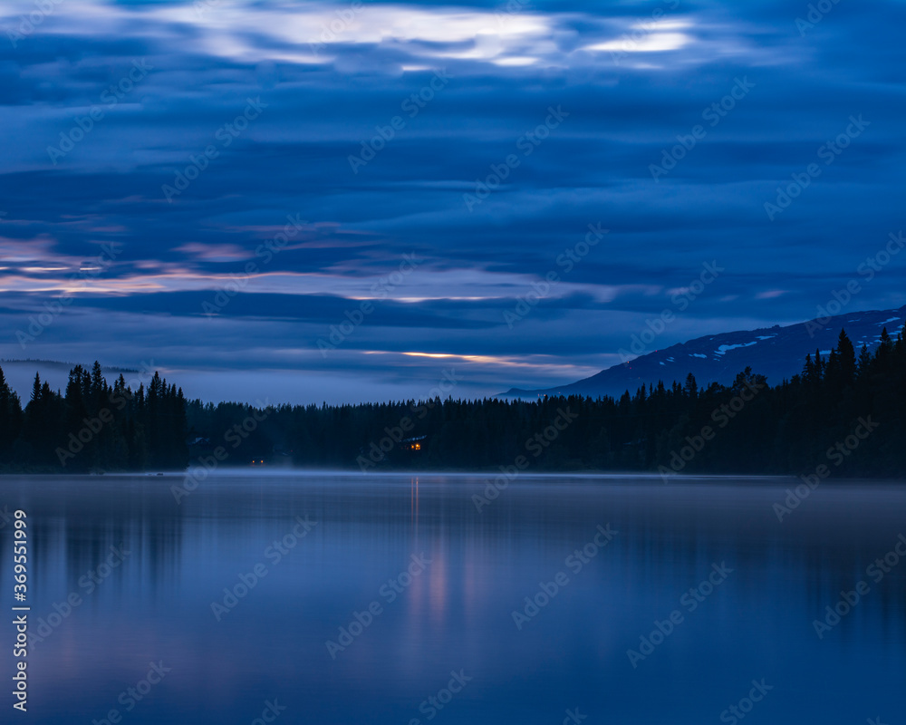 Fototapeta premium sunrise over the lake