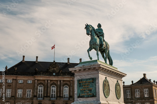 Denmark. Copenhagen. Equestrian monument to Frederick V in Copenhagen. September 19, 2018